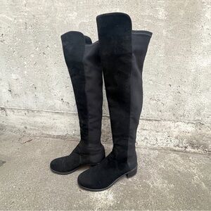 STUART WEITZMAN Black Suede Black Over Knees Boots Size 5M